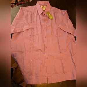 Mojito Collection Mens 2XL 100% Linen Vacation Button Down Shirt, Lavender
